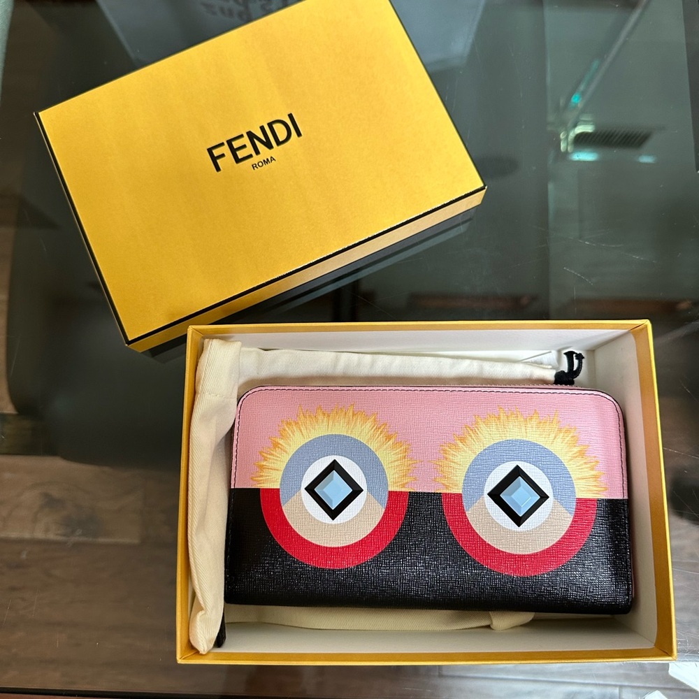 Fendi Monster Full-Zip Wallet